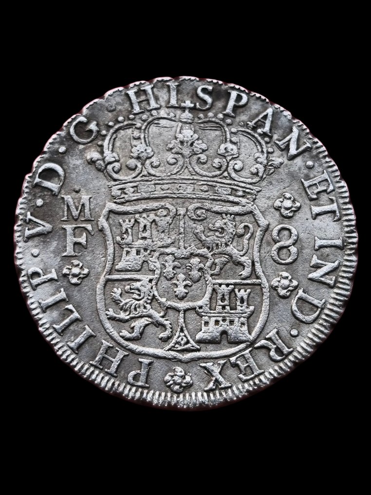 Kongeriget Spanien. Filip 5.. 8 Reales 1736 Mexico MF (Ingen mindstepris) #4.3