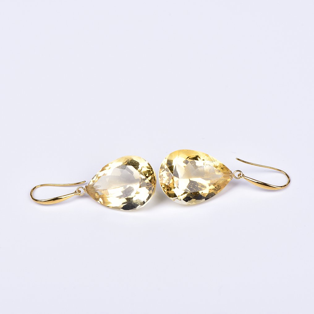 没有保留价 - 耳环 - 18K包金 黄金 黄水晶 - ALGT 认证 #1.0