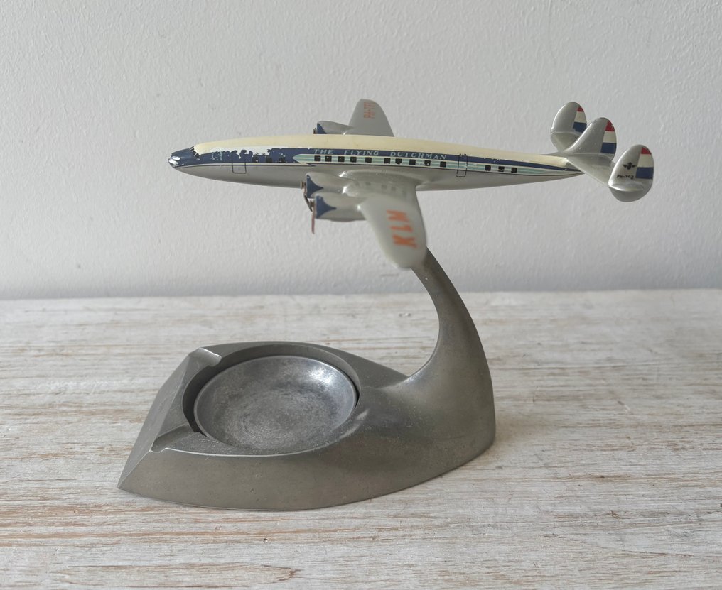 Σταχτοδοχείο - Μέταλλο, Πλαστικό - KLM - με μοντέλο αεροπλάνου: Lockheed Super Constellation #1.0