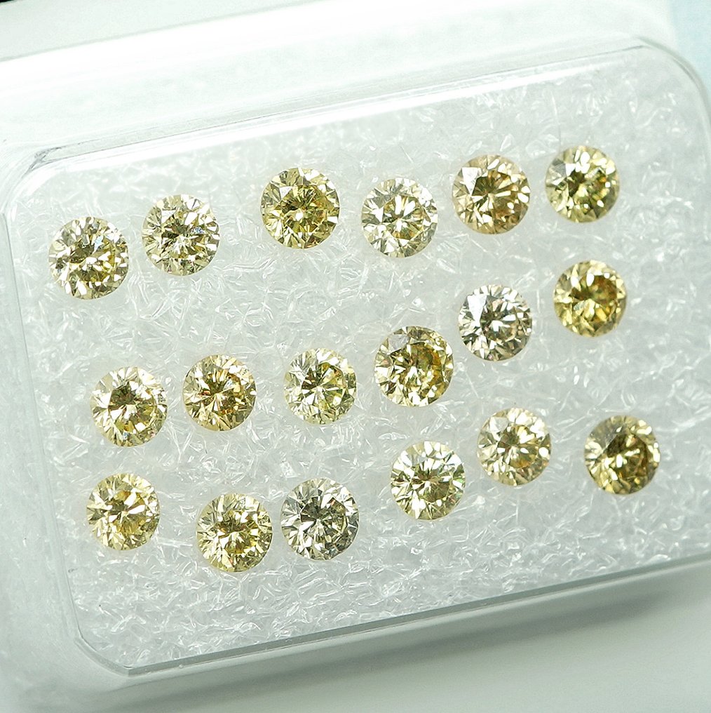 18 pcs Διαμάντι  (Φυσικό)  - 1.00 ct - Στρογγυλό - VS1, VS2, SI1, SI2 - Gem Report Antwerp (GRA) #3.2