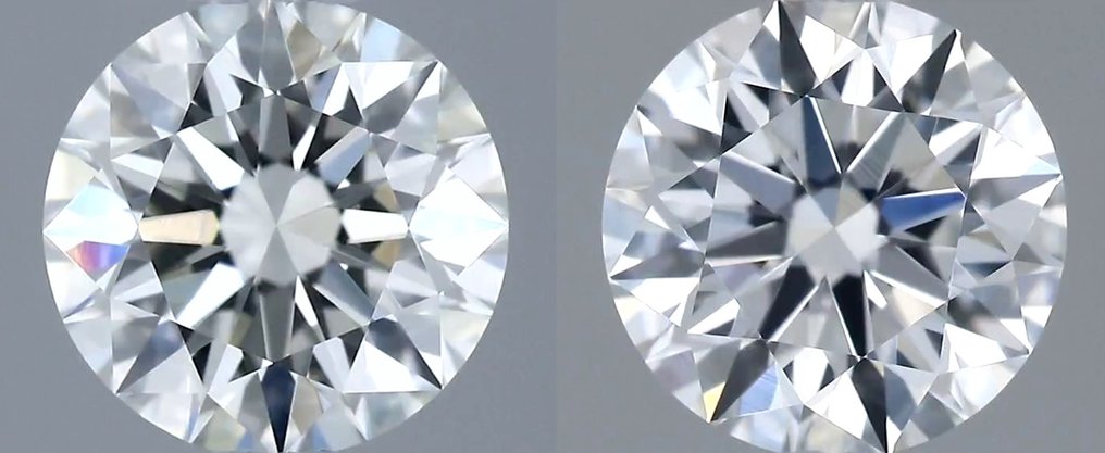 Nincs minimálár - 2 pcs Gyémánt (Természetes) - 0.82 ct - Kerek - D (színtelen) - VVS2 - Amerikai Gemmológiai Intézet (GIA) - *Matching Pair* *3EX* #1.0
