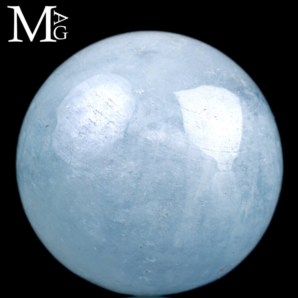 Beryl Crystal Sphere – Aquamarine. Kugler af akvamarinberyller - Højde: 30.8 mm - Bredde: 30.8 mm- 42 g #3.2