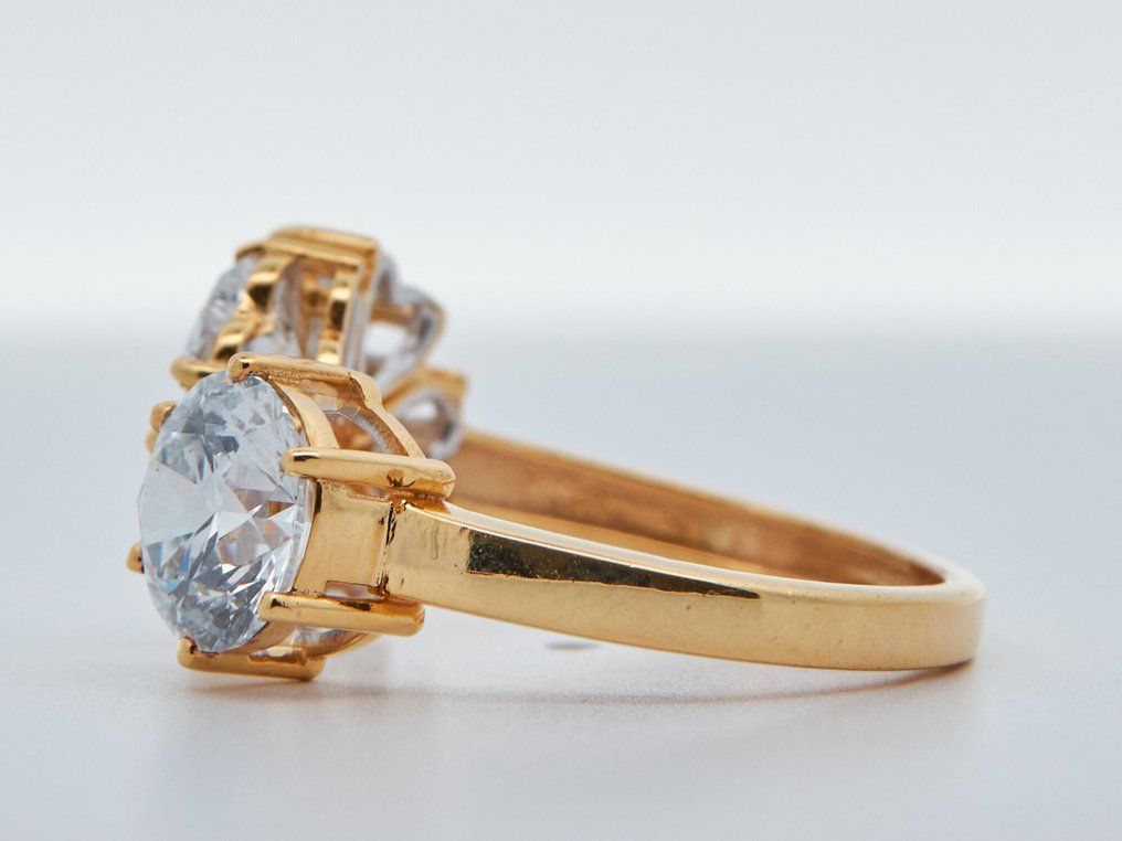 沒有保留價 - 戒指 - 14 克拉 黃金 - 3.00ct. tw. 鉆石 (實驗室培育) #4.3