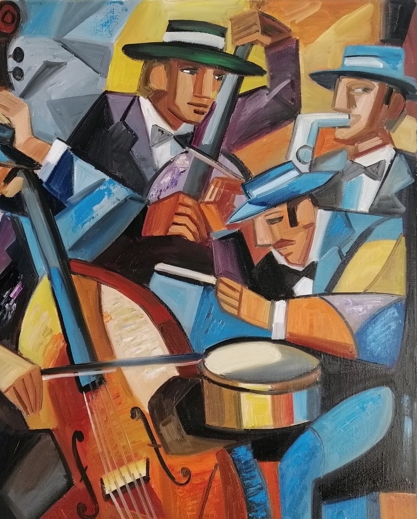 Elena Khmeleva - Energetic jazz music. Large. Œuvre originale, fait à la main #2.1