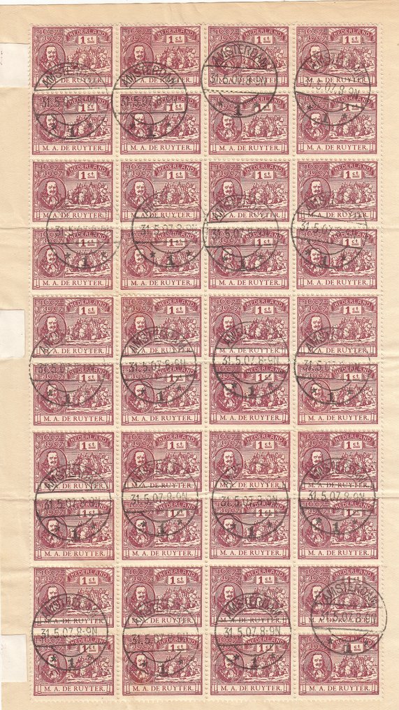 Netherlands 1907 - Michiel de Ruyter, field divisions of 40 seals. #2.1