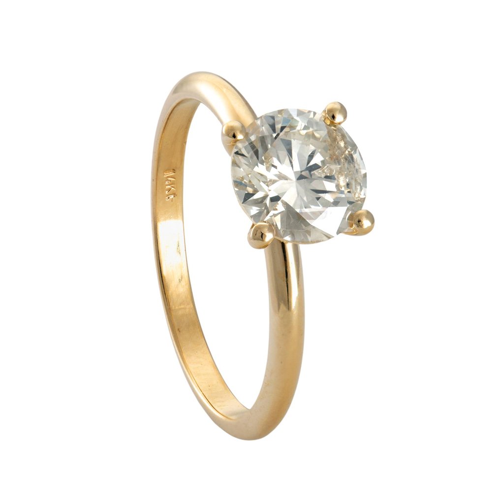 No Reserve Price - Ring - 14 kt. Yellow gold - 1.57ct. tw. Diamond (Natural) #1.0
