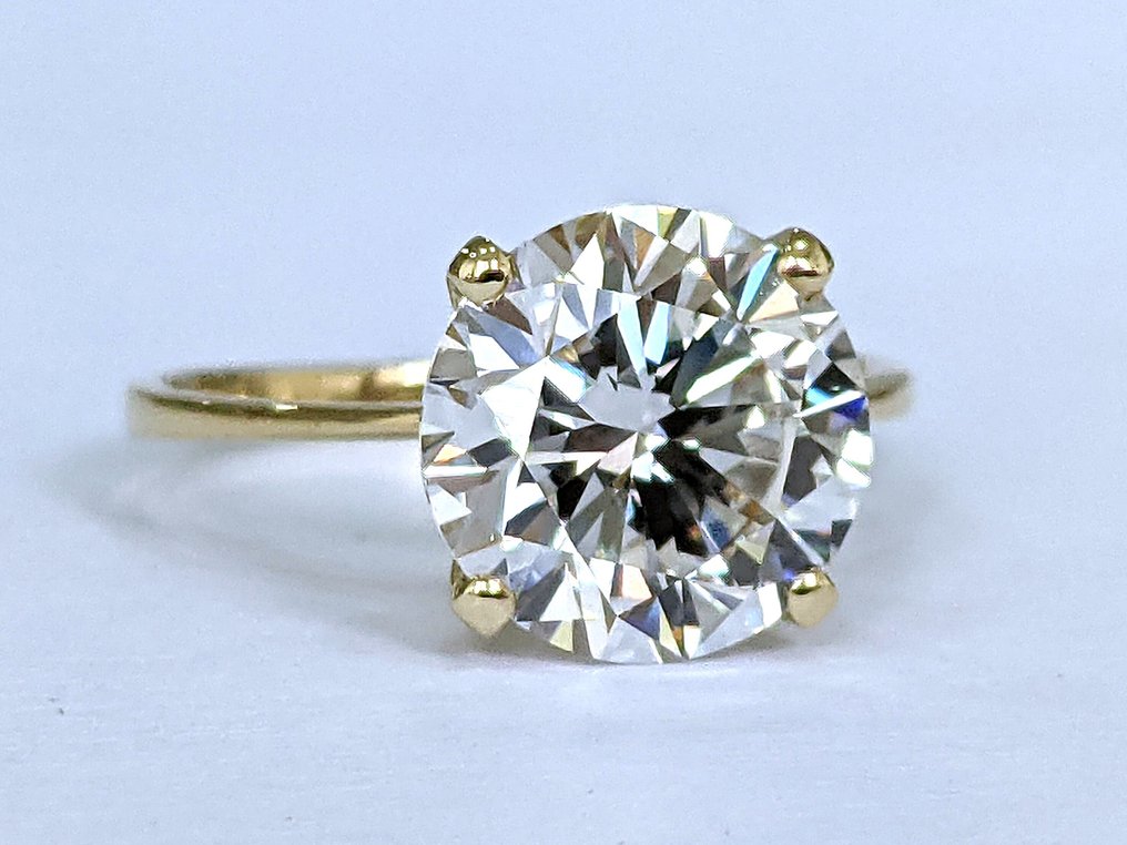Sans prix de réserve - Bague - 18 carats Or jaune - 5.00ct. tw. Diamant (Cultivé en laboratoire) - E VVS2 IGI certifié #2.1