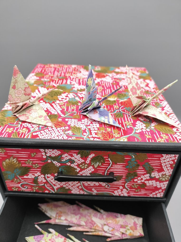 抽屉柜 - 木, 纸 - 迷你折纸箱 #3.2