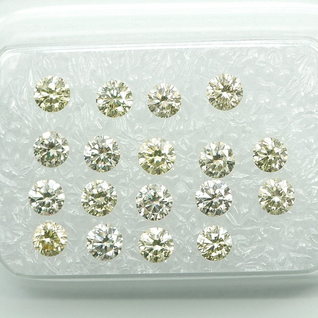 18 pcs 鑽石 (天然) - 1.03 ct - 圓形 - VS1, SI1 - Gem Report Antwerp (GRA) #2.1
