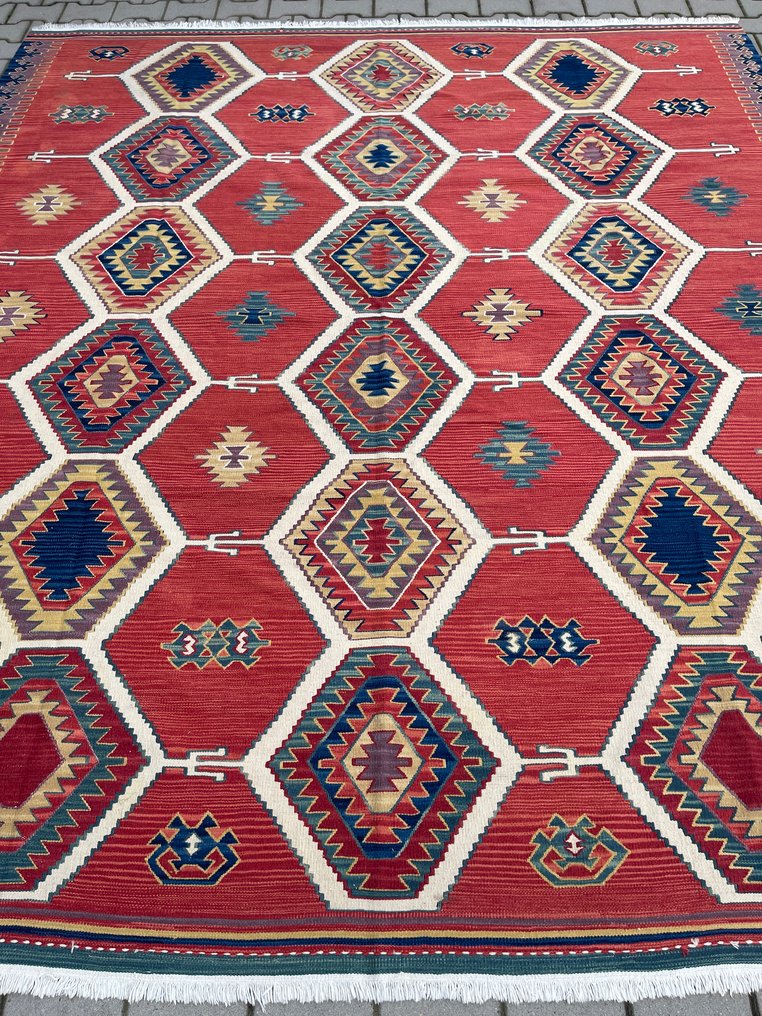 Kelim av ull - håndvevd - fargerik kelim - fin håndvevd - Kaukasisk kelim - Kelim - 300 cm - 269 cm #3.2