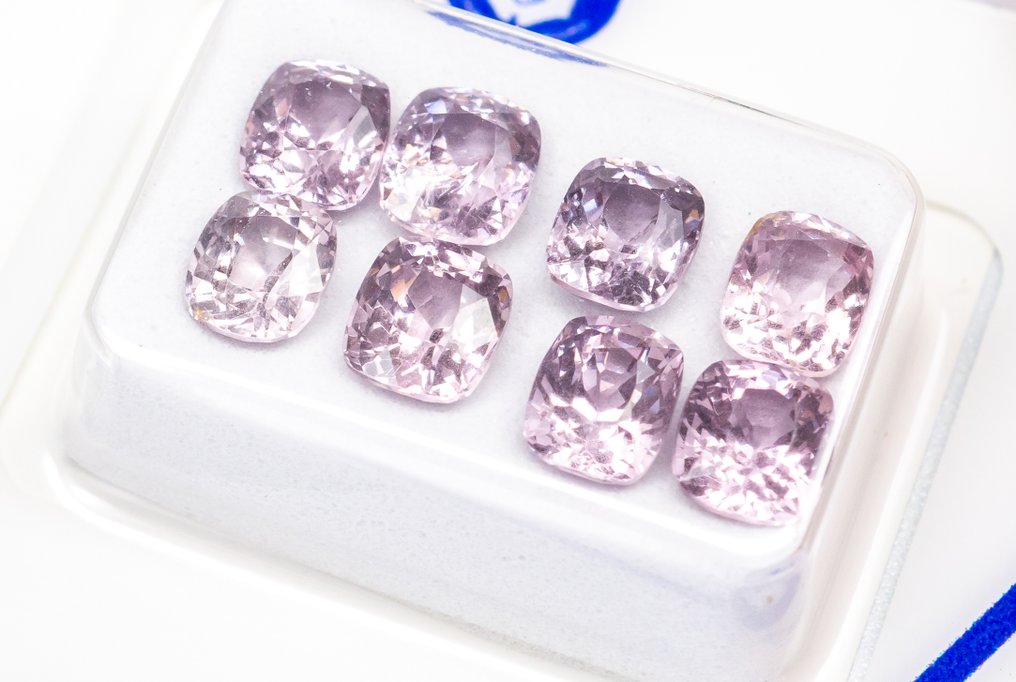 Fără preț de rezervă - 8 pcs  Spinel  - 5.58 ct - ALGT (Laboratorul pentru testarea pietrelor prețioase din Anvers) - Roz de la deschis la intens #2.1