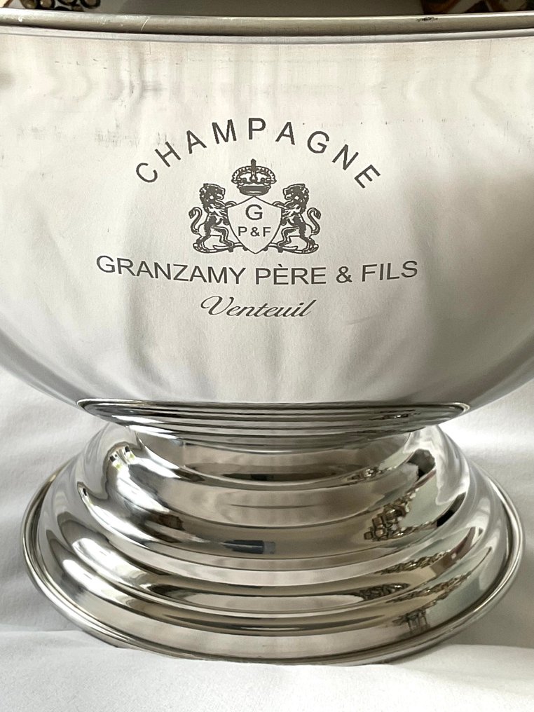 Grote Verzilverde Champagnekoeler “Granzamy Père & Fils , Venteuil” - Champagne cooler - Groot - Silverplated - for 6 bottles of Champagne #3.2