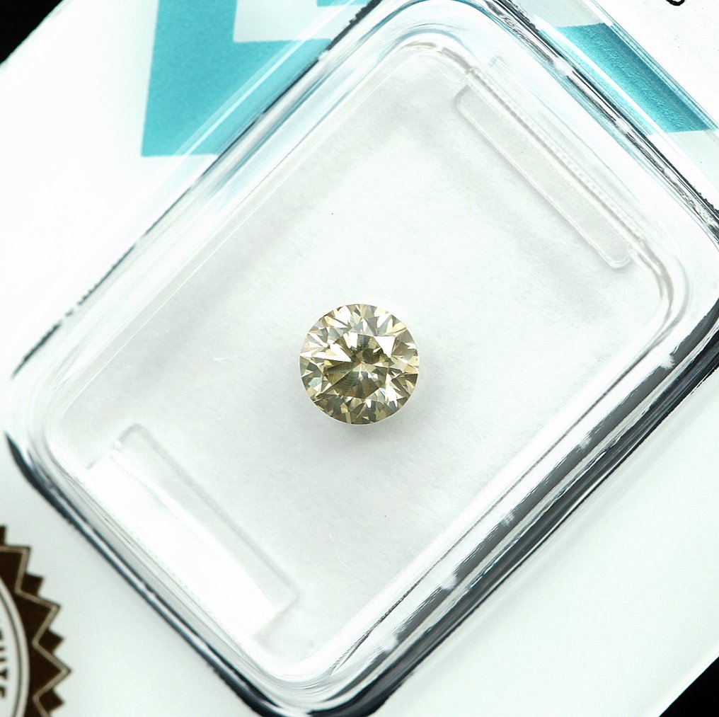 没有保留价 - 1 pcs 钻石  (天然色彩的)  - 0.53 ct - 圆形 - Fancy 稍帶灰色的 黄色 - SI2 微内含二级 - 国际宝石研究院（IGI） #2.1
