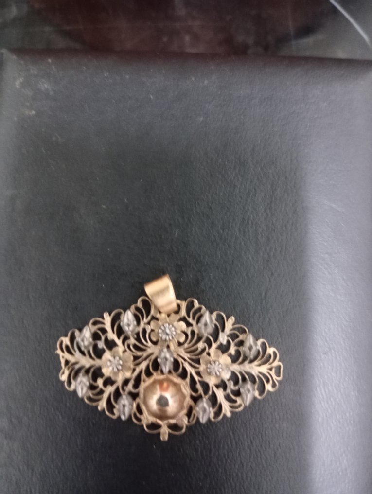 Sans Prix de Réserve - Pendentif - 18 carats Or jaune - Diamant - Pendentif ancien en or #1.0