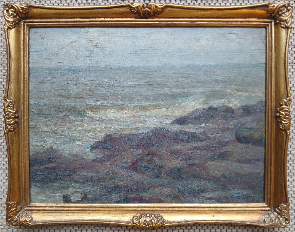 Edgar Farasyn (1858-1938) - Zeezicht in Bretagne - Finistere #1.0