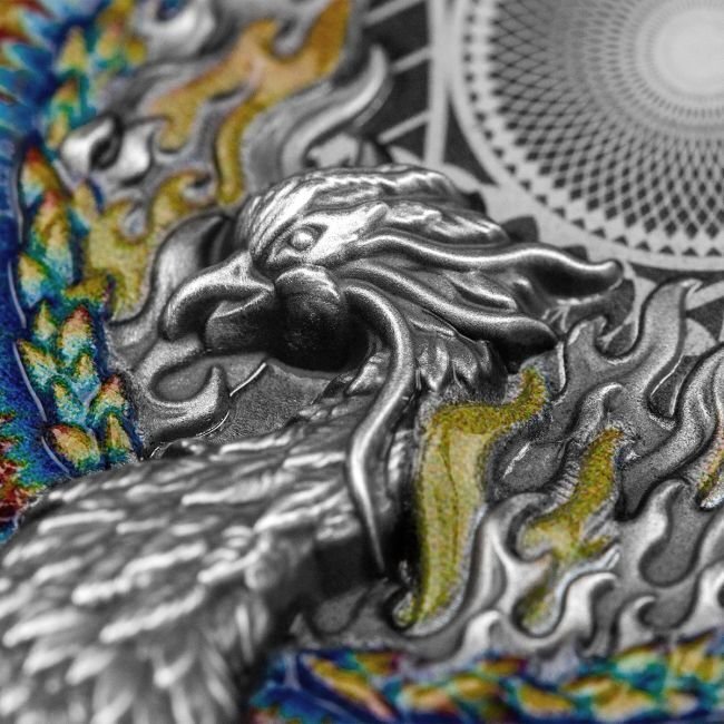 Niue. 5 Dollars 2021 2 oz Phoenix Burning Symbol of Rebirth Coin #4.3
