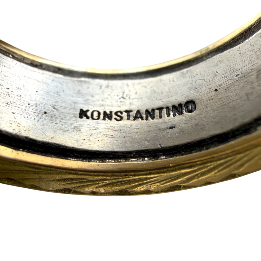 Bague - 18 carats Platine, Bague exclusive Konstantino en or jaune 18 carats et platine, Or jaune #4.3