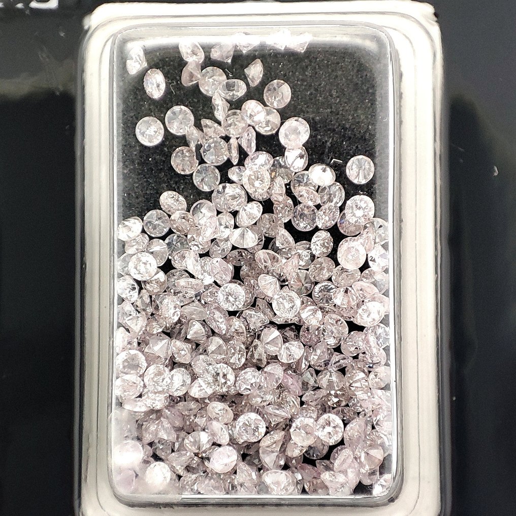 没有保留价 - 304 pcs 钻石 (天然色彩的) - 4.01 ct - 圆形 混合粉色 - SI2 微内含二级, SI1 微内含一级, I1 内含一级 - 以色列宝石中心(G.C.I.) #1.0