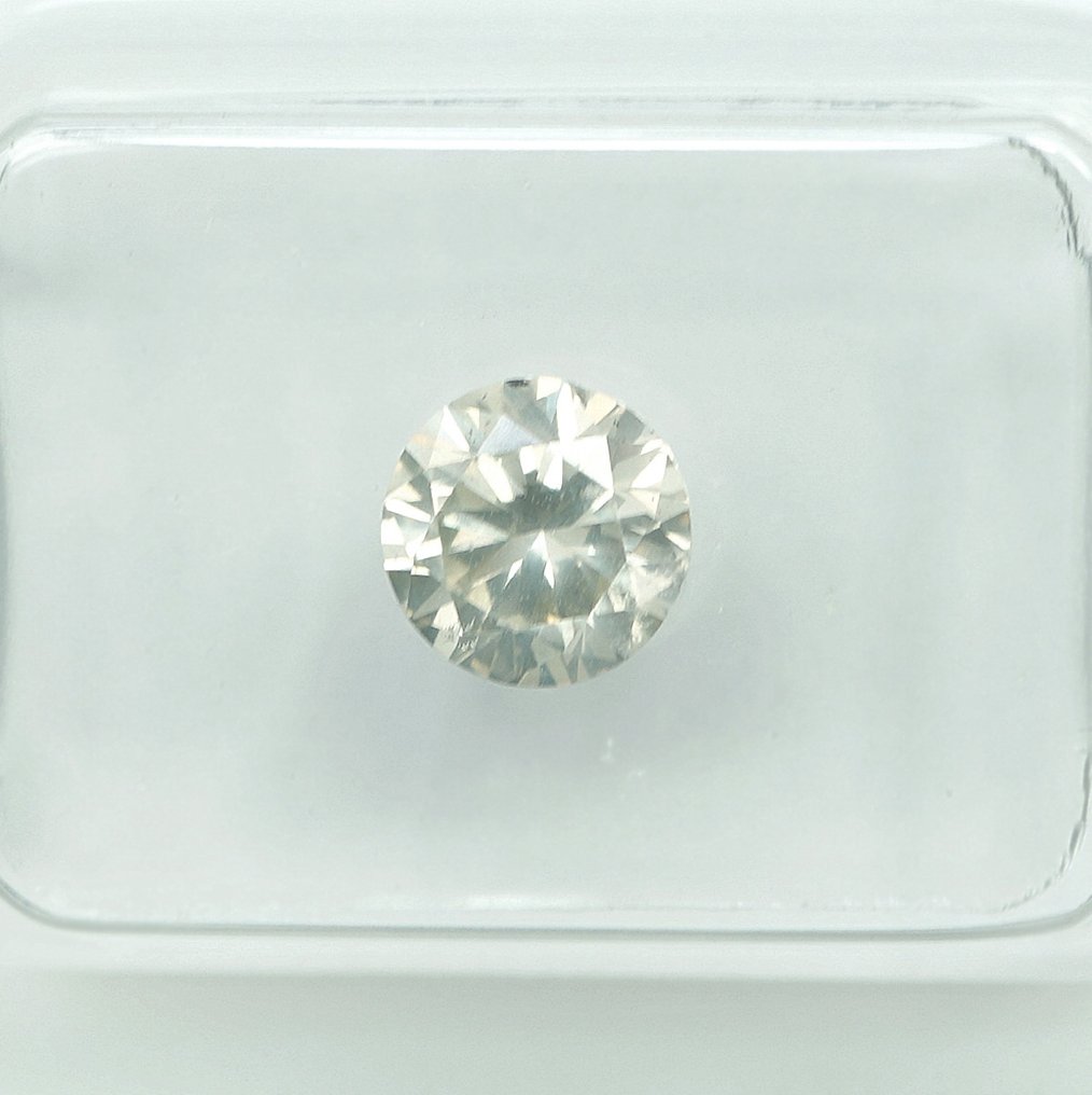 1 pcs Διαμάντι (Φυσικού χρώματος) - 0.90 ct - Στρογγυλό - Faint Κιτρινωπό Γκρίζο - SI2 - Gem Report Antwerp (GRA) #3.2