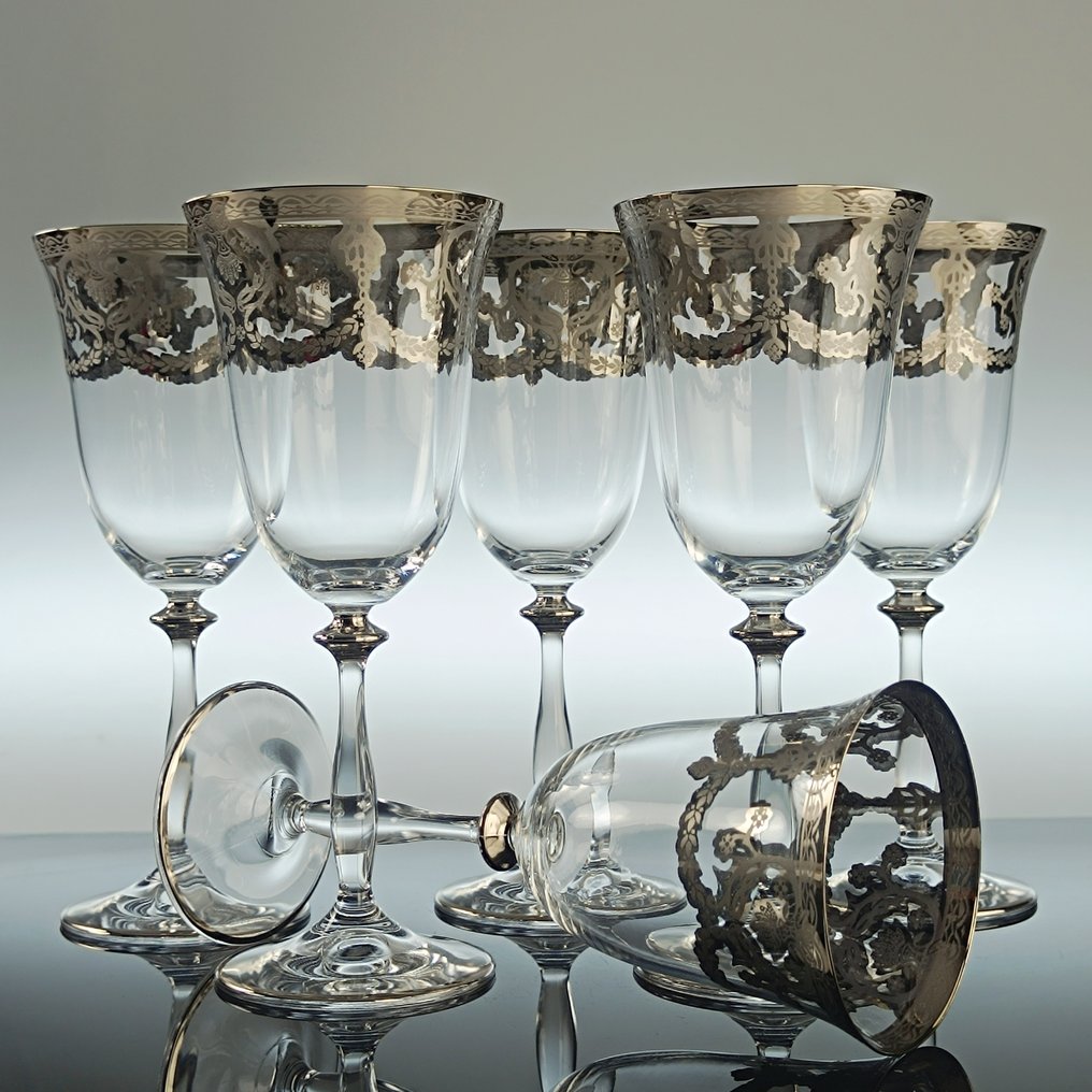 SECOLOVENTESIMO - Kielich (6) - Angela Venice Platinum - Kryształ, platino - Bohemian Crystal #1.0