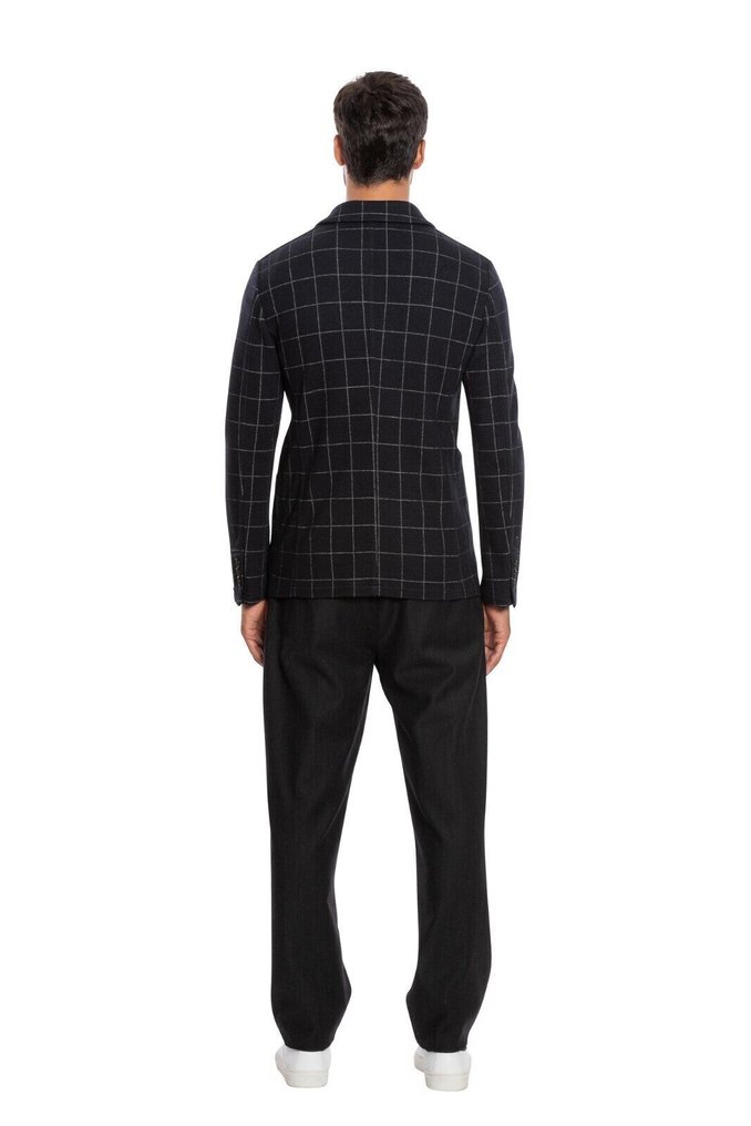 RRP 2200€ GIORGIO ARMANI Black Label RUNWAY Jacket Blouson Dark Blue Wool Checks - 58 IT - 彩色運動上衣 - New with tags #1.0