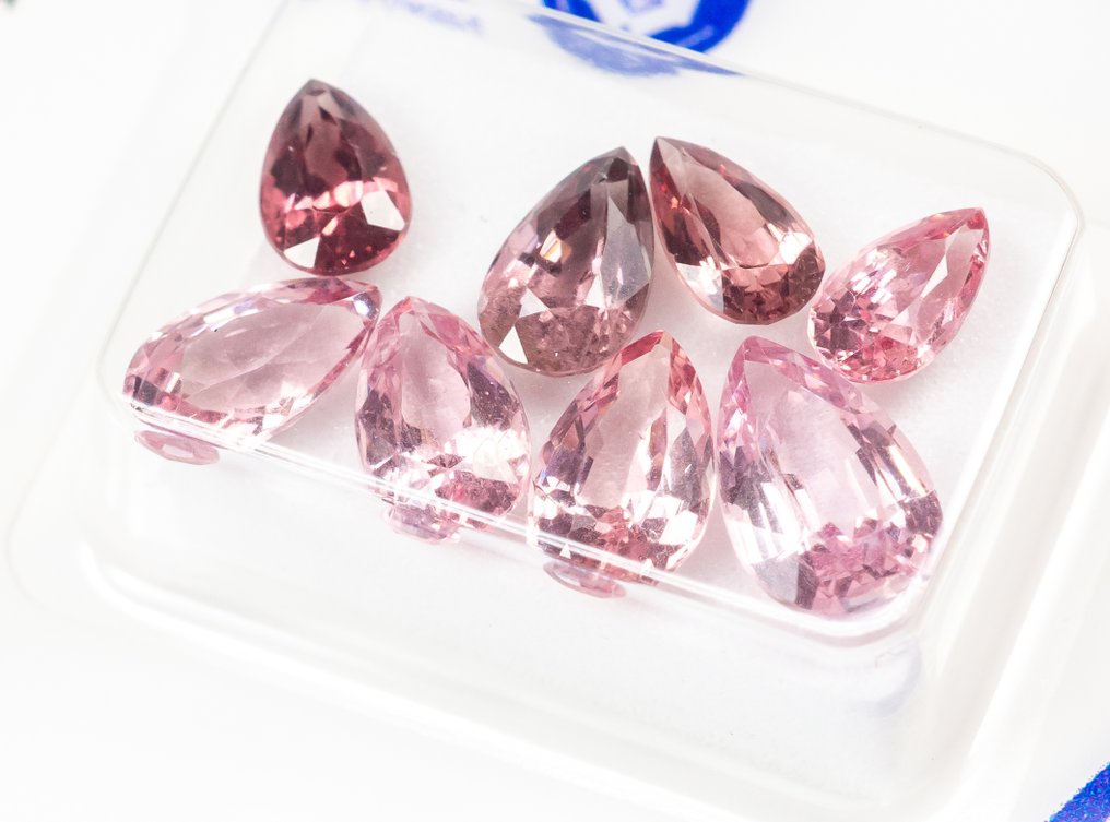 Ingen mindstepris - 8 pcs Spinel - 5.94 ct - Antwerp Laboratory for Gemstone Testing (ALGT) - Levende orange-lyserød #2.1