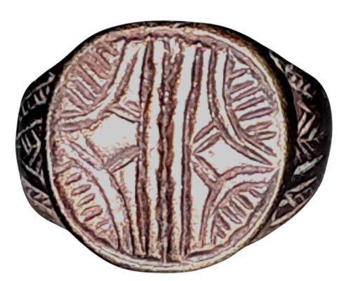 Μεσαιωνική, εποχή σταυροφόρων Μπρούντζος, Ενδιαφέρον δαχτυλίδι με αστέρι του Belén - 18 mm - Αιώνες 11ου/13ου π.Χ. Δαχτυλίδι  (χωρίς τιμή ασφαλείας) #1.0