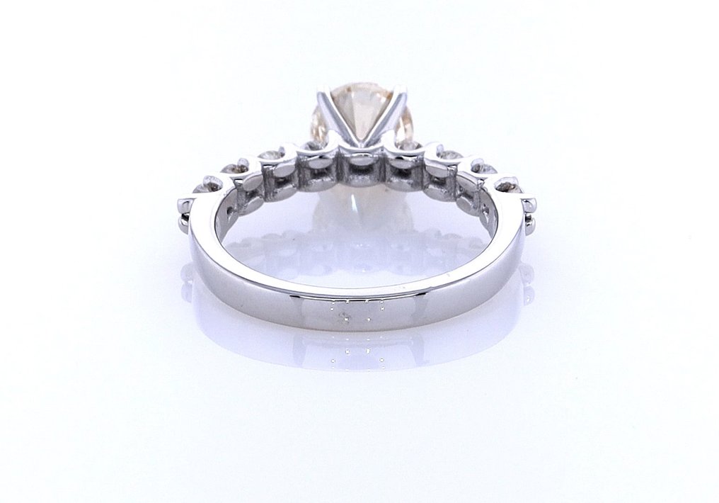 戒指 - 14K包金 白金 - 1.50ct. tw. 钻石 (天然色彩的) - 钻石 #4.3