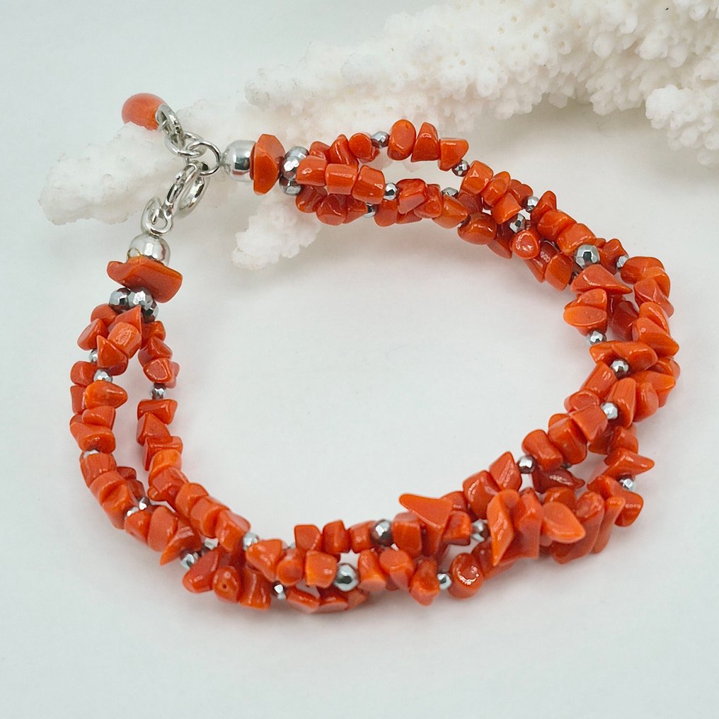 Corallo di sangue - Argento - Bracciale - CORALLO MEDITERRANEO #1.0