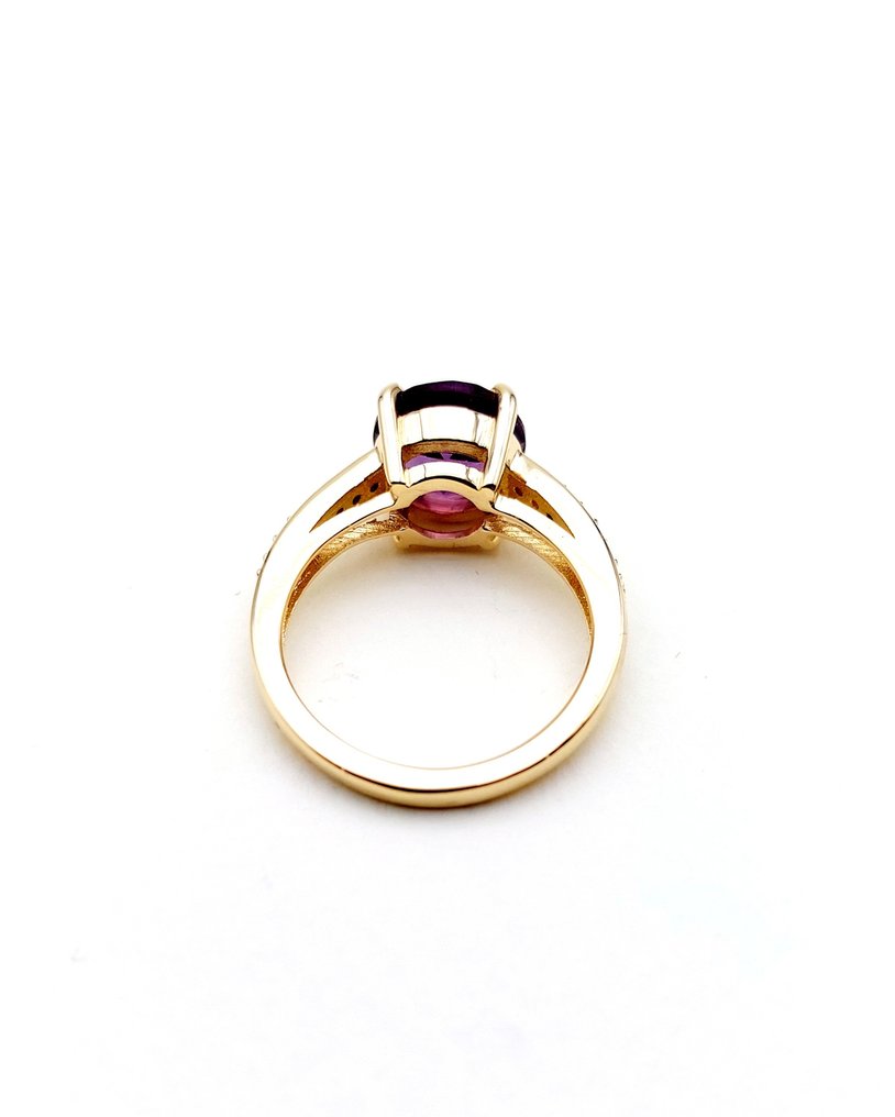 戒指 - 14K包金 黄金 紫水晶 - 钻石 #3.2