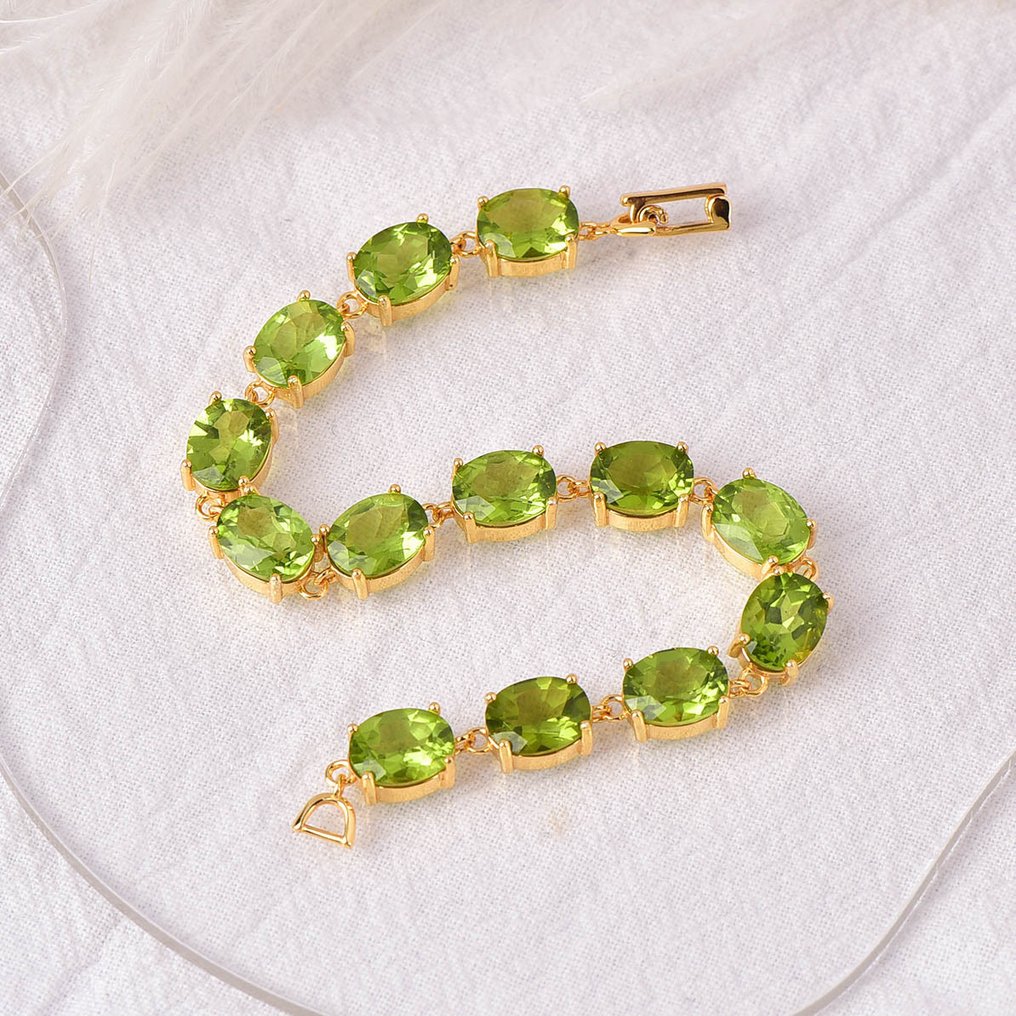 Zonder Minimumprijs - Armband Zilver - Peridot - Gecertificeerd #3.2