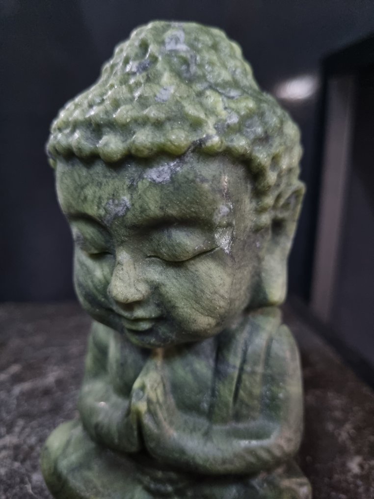 Big Jade Buddha - Height: 150 mm - Width: 85 mm- 996 g #2.1