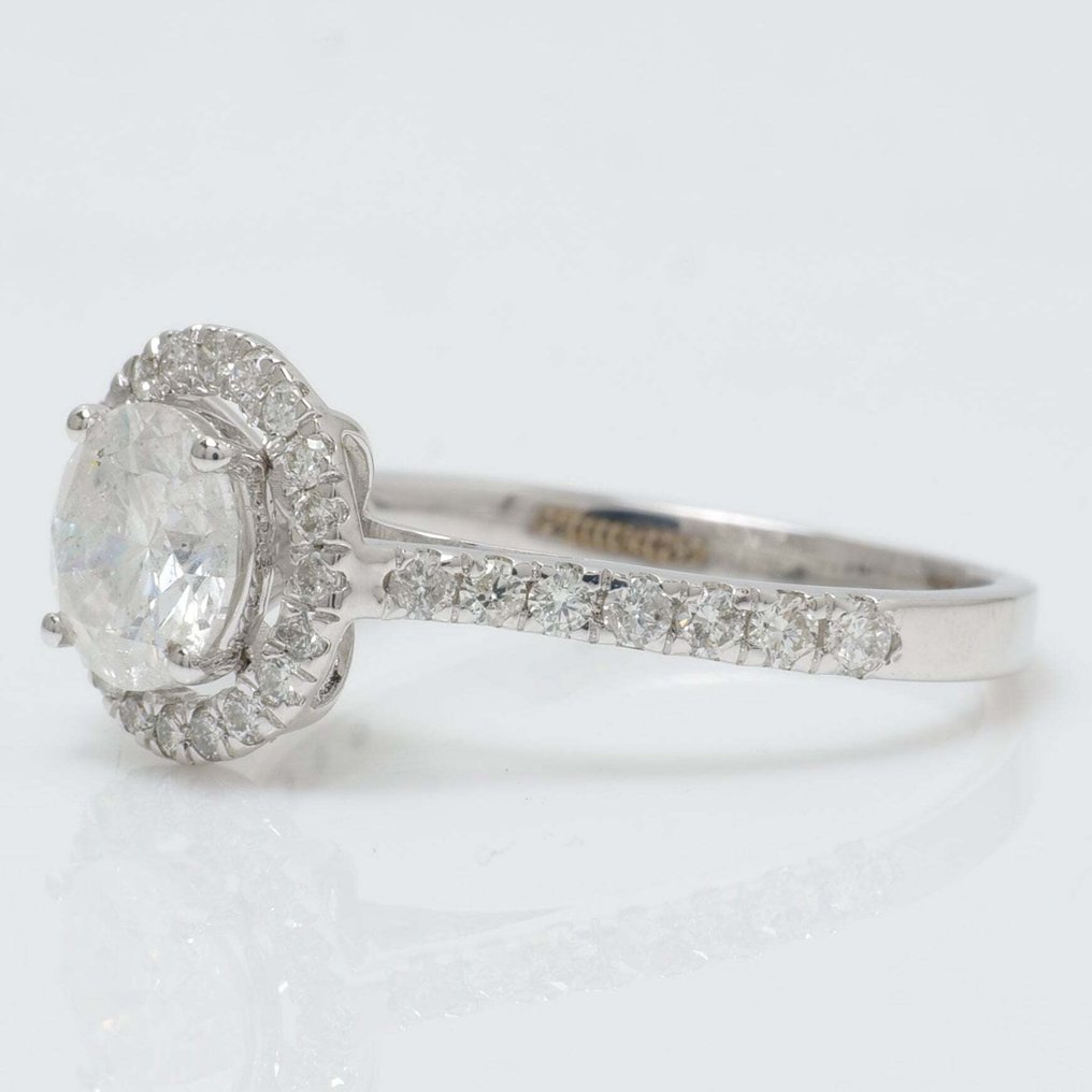 结婚戒指 - 14K包金 白金 -  1.43ct. tw. 钻石 (天然) - 钻石 - 圆形单钻戒指 #2.1