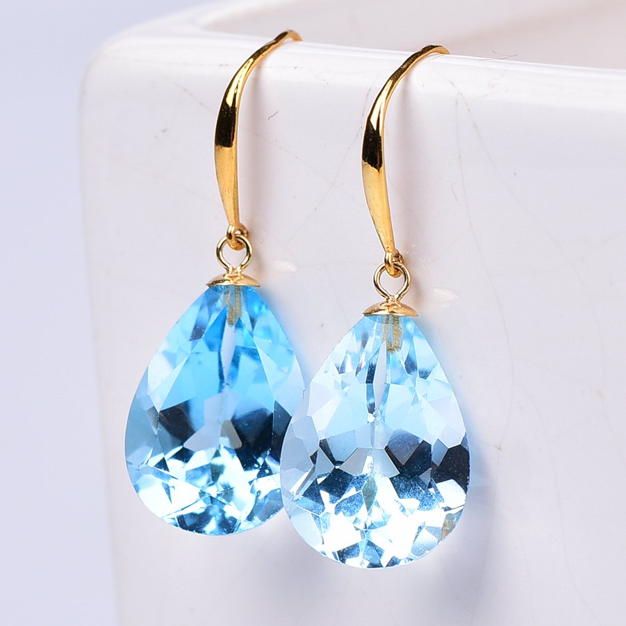 Sans prix de réserve - Boucles d'oreilles - 18 carats Or jaune Topaze - ALGT certifié #1.0