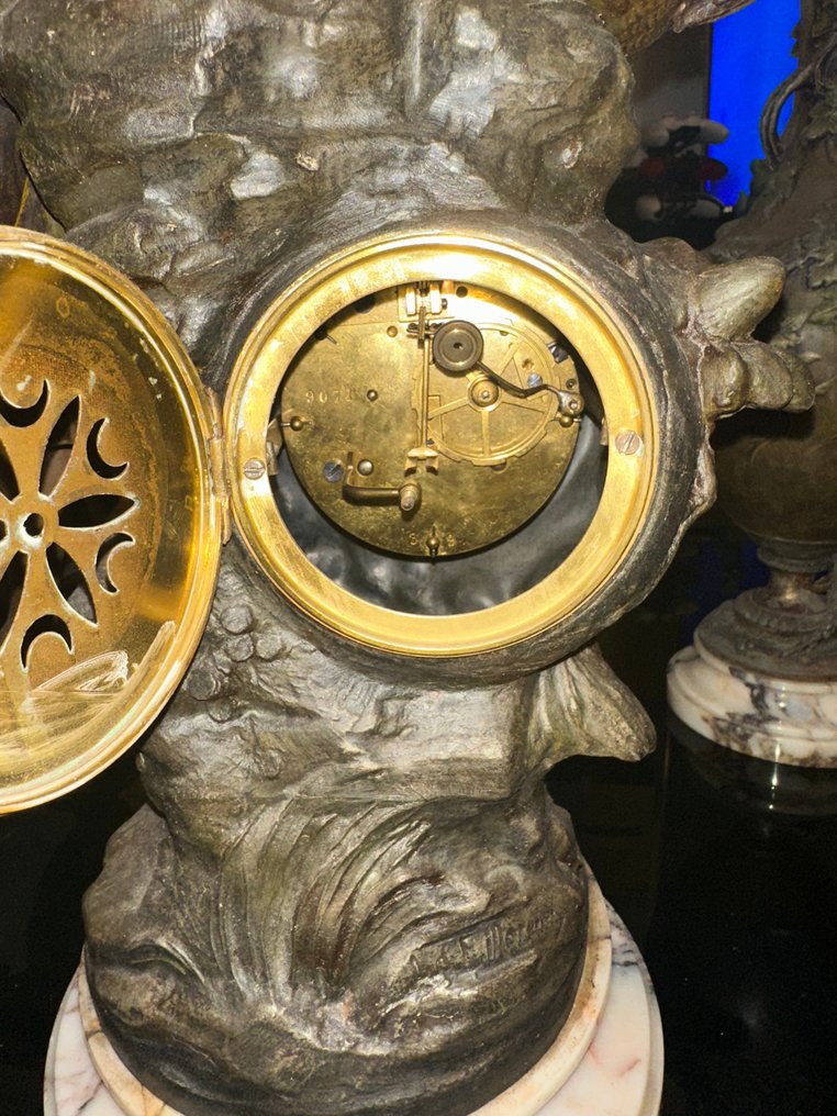 Zegar - Doppo Louis & François Moreau -  Zabytkowy - Brązowy - 1900-1910 - Premier Fruit #4.3