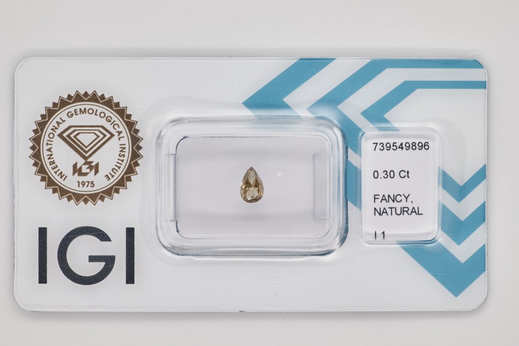 没有保留价 - 1 pcs 钻石  (天然)  - 0.30 ct - 梨形 - I1 内含一级 - 国际宝石研究院（IGI） #1.0