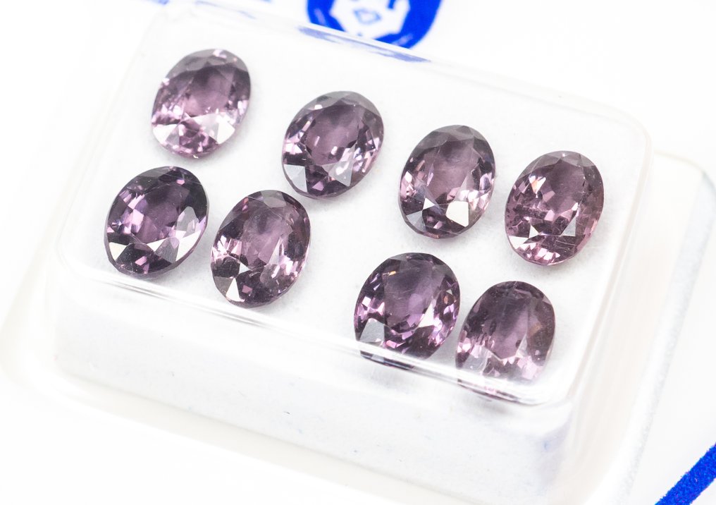 Senza prezzo di riserva - 8 pcs Spinello - 4.06 ct - Antwerp Laboratory for Gemstone Testing (ALGT) - Rosa vivido, profondo, violaceo #2.1
