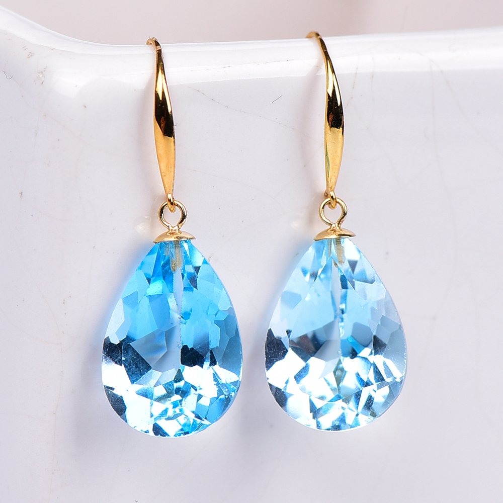 χωρίς τιμή ασφαλείας - Σκουλαρίκια - 18 καράτια Κίτρινο χρυσό Τοπάζιο - ALGT Πιστοποιημένο #4.3