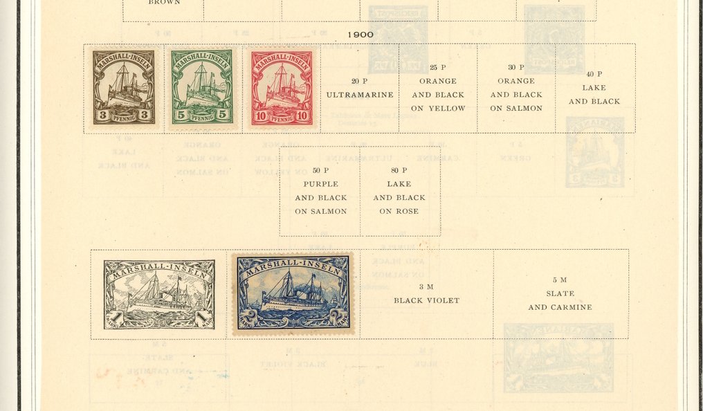 Német gyarmatok 1899 - Német gyarmatok / Mariana-szigetek / Marshall-szigetek, a 'Kaiser Yachts' sorozat értékei, + #2.1