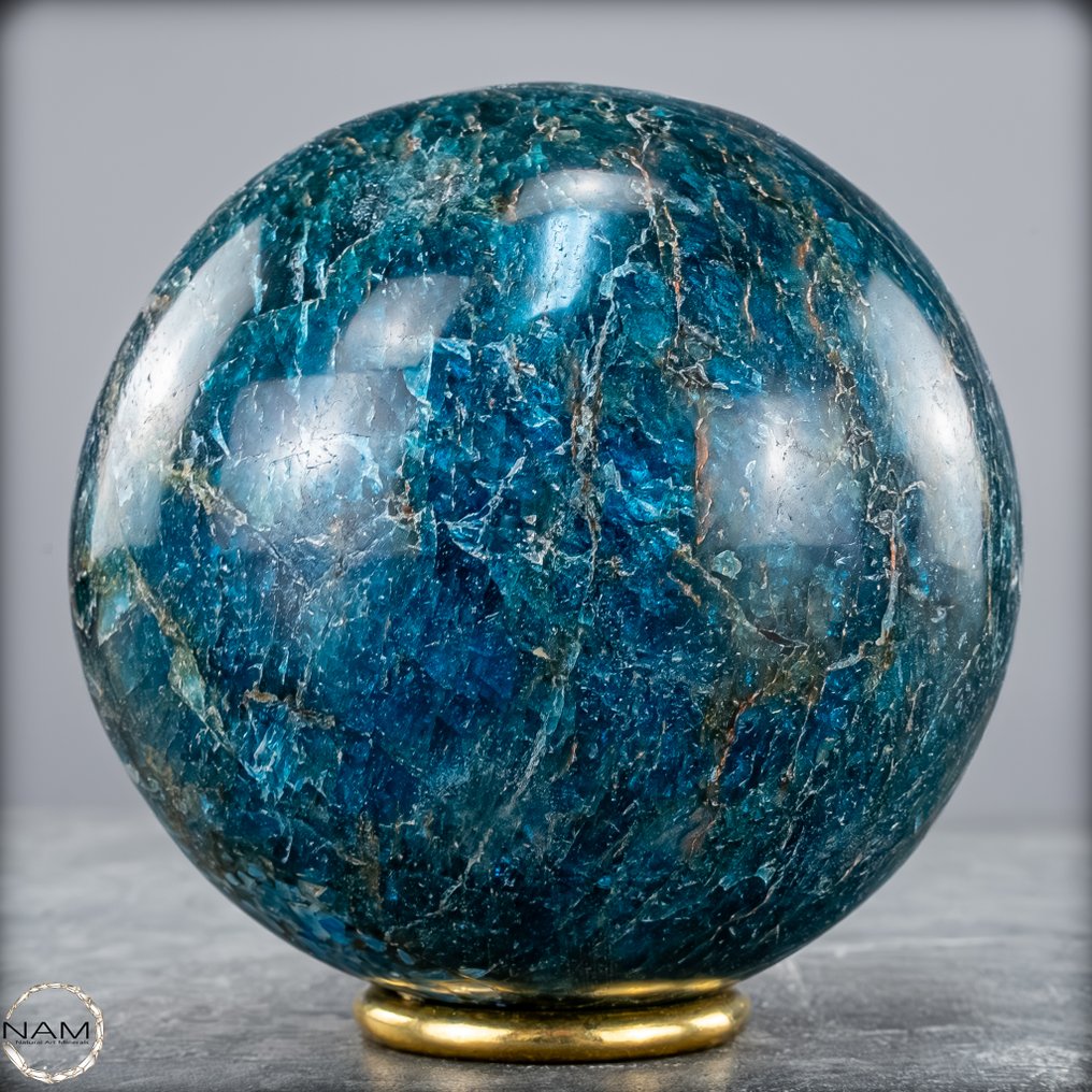 天然闪耀的蓝色磷灰石 Sphere- 1611.25 g #2.1