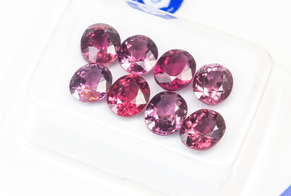 Senza prezzo di riserva - 8 pcs  Spinello  - 3.82 ct - Antwerp Laboratory for Gemstone Testing (ALGT) - Rosa vivace rossastro #2.1