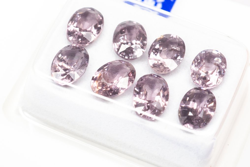 χωρίς τιμή ασφαλείας - 8 pcs Σπινέλιος - 4.44 ct - Antwerp Laboratory for Gemstone Testing (ALGT) - Έντονο Ροζ #2.1