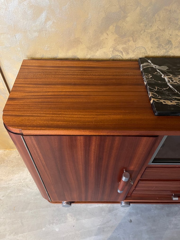 Gaston Poisson - Ερμάριο μπουφέ - Mahogany, Μέταλλο, Γυαλί #3.2