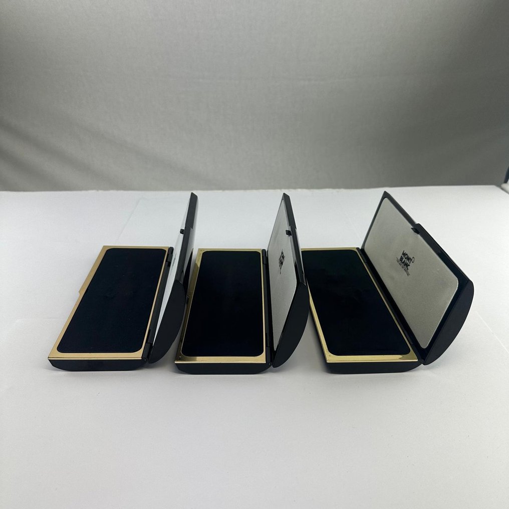 Montblanc - Montblanc - Zonder Minimumprijs - Pennenetui (3) - 3x packaging * No Reserve Price * Original Montblanc Box Etuis Black Piano Lacquer as new - Hars/polyester, Plastic, Textiel #2.1