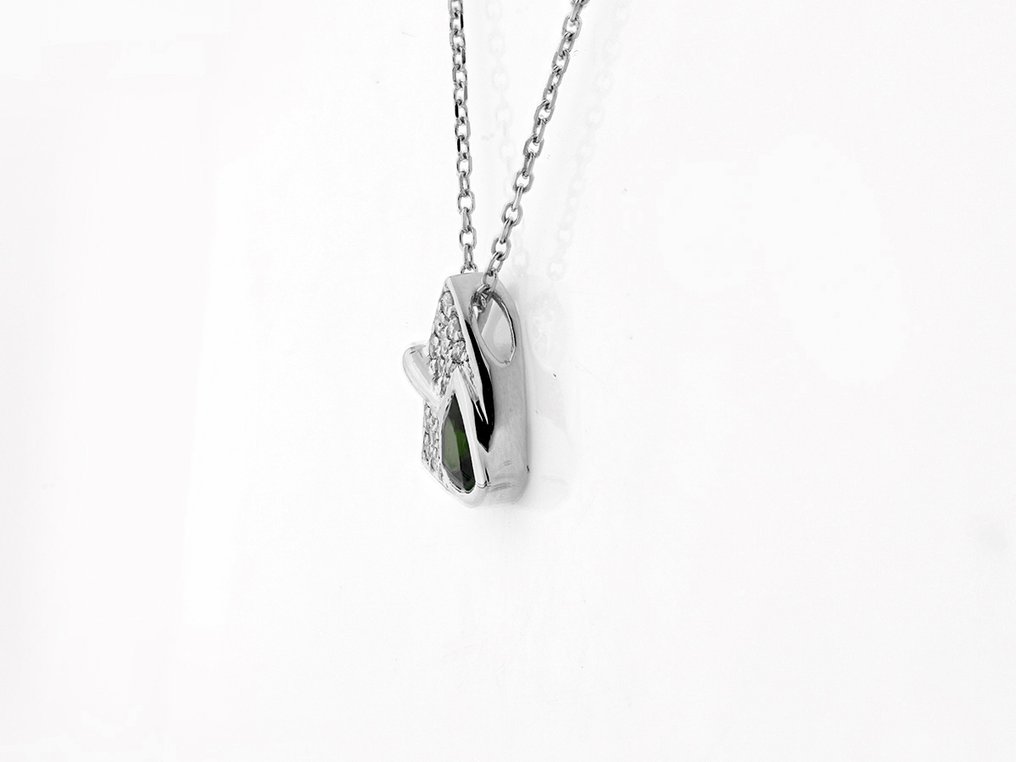 吊坠项链 - 14K包金 白金 - 0.70ct. tw. 钻石 (天然) #3.2