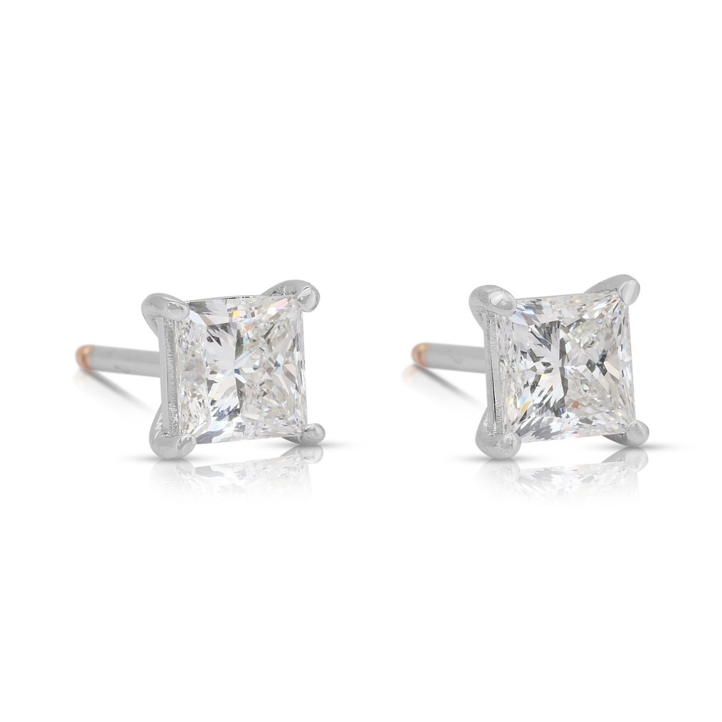 耳環 - 18 克拉 白金 - 2.01ct. tw. 鉆石 (天然) - 经典耳钉 #2.1