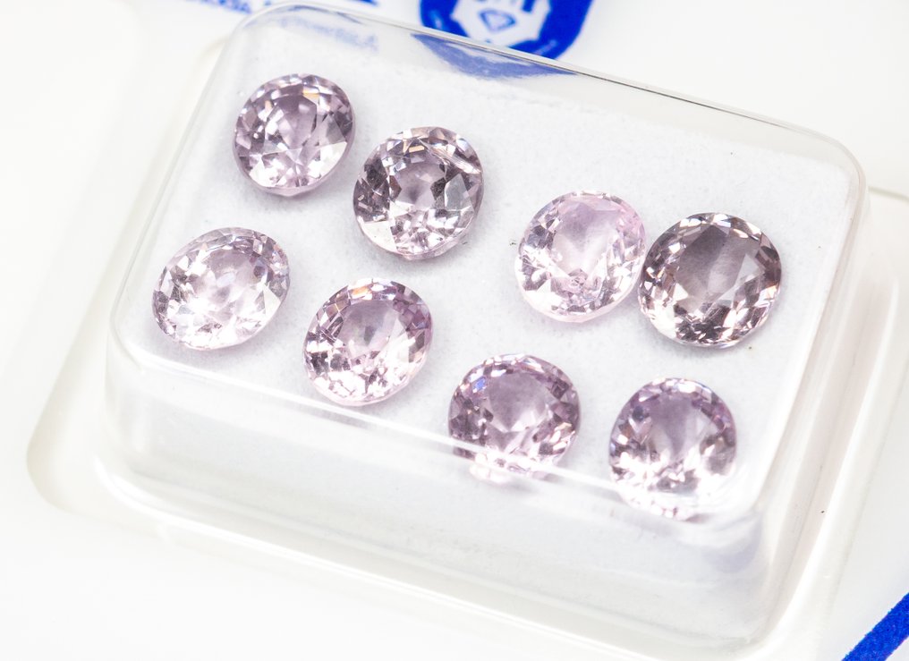 Ingen mindstepris - 8 pcs  Spinel  - 3.91 ct - Antwerp Laboratory for Gemstone Testing (ALGT) - Lyserød #2.1