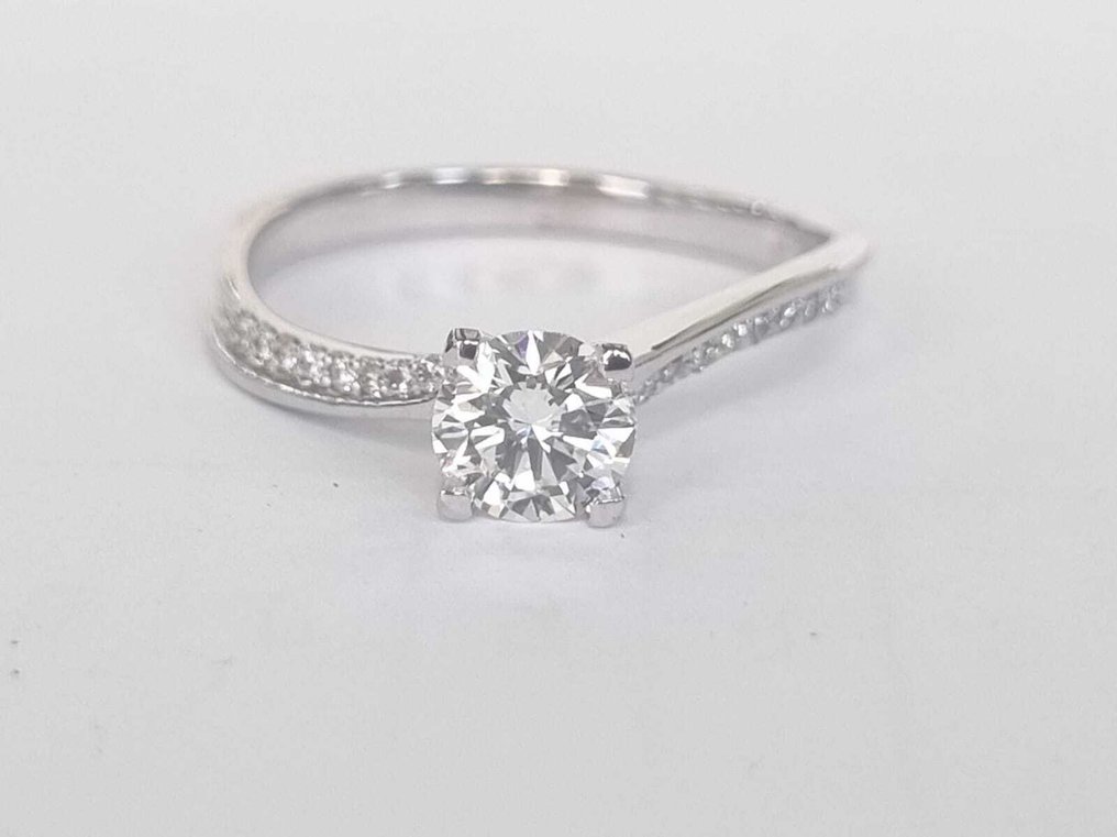 Kihlasormus - 18 kt. Valkokulta - 0.75ct. tw. Timantti (Luonnollinen) - Timantti #4.3