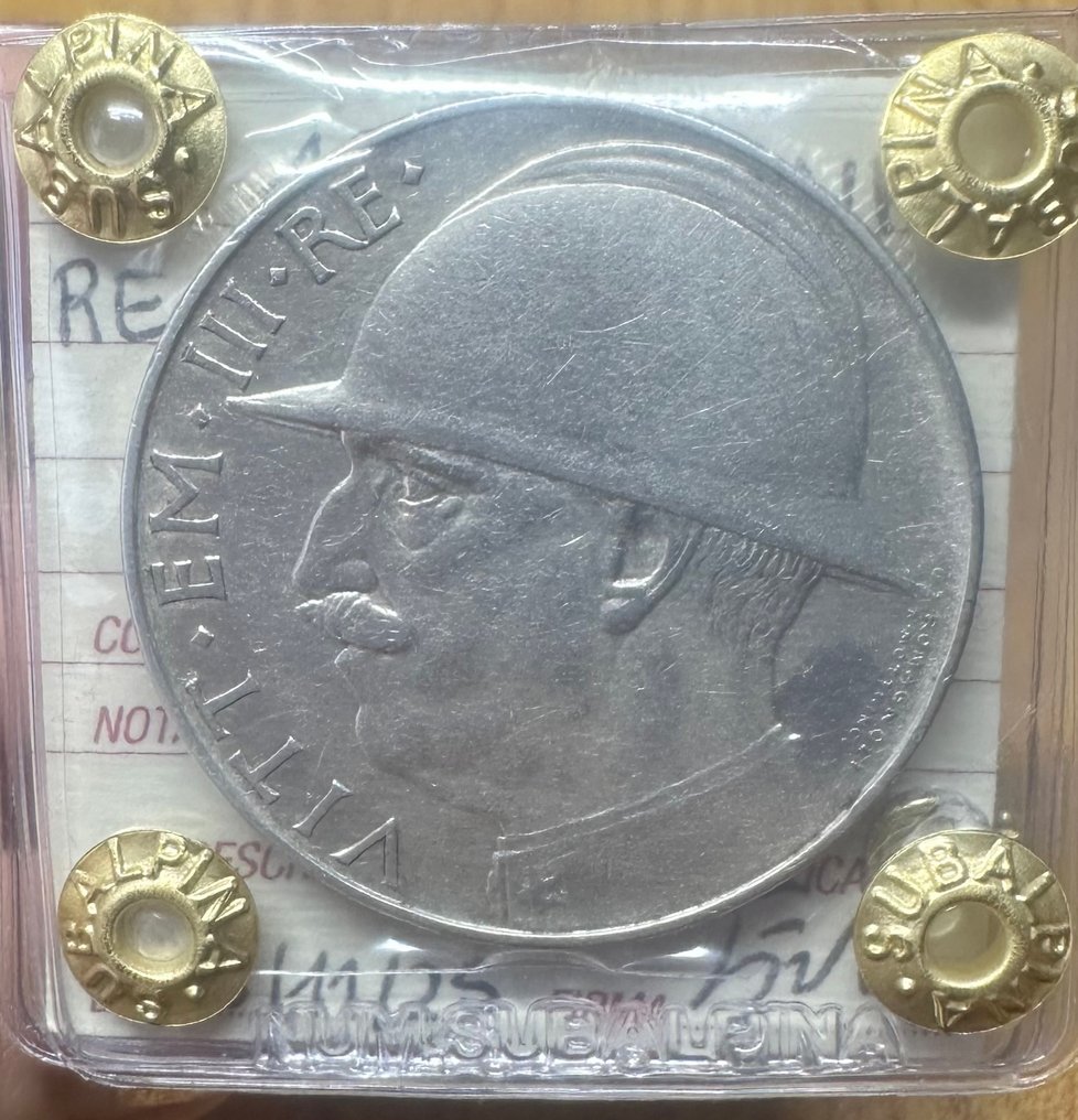 Italy, Kingdom Vittorio Emanuele III. 20 Lire 1928 " Elmetto " #1.0