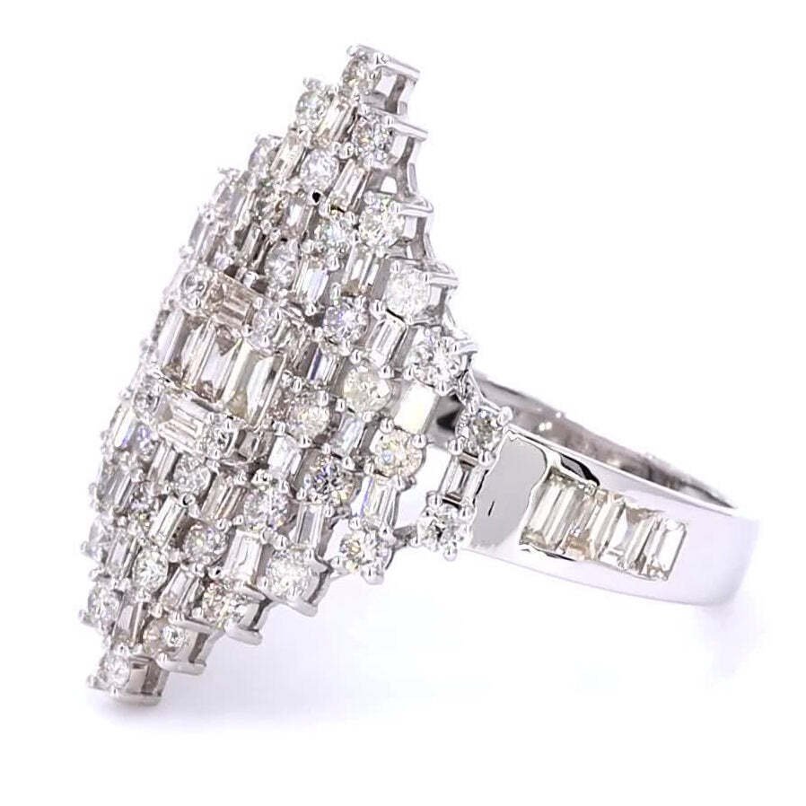 Statement gyűrű - 14 kt. Fehér arany -  1.44ct. tw. Gyémánt (Természetes) - Gyémánt - Baguette Cluster Ring #2.1